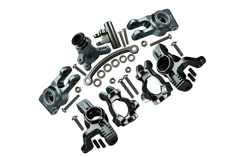 Losi 1/10 Lasernut U4 Tenacity Los03028 Aluminum Upgrade Combo Set A (Front C-Hubs + Front & Rear Knuckle Arms + Steering Assembly) - Gray Silver 1