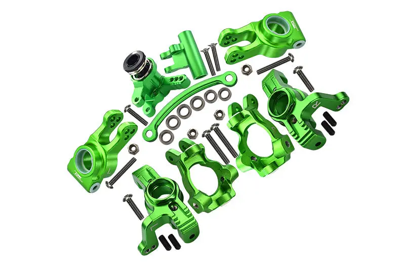 Losi 1/10 Lasernut U4 Tenacity Los03028 Aluminum Upgrade Combo Set A (Front C-Hubs + Front & Rear Knuckle Arms + Steering Assembly) - Green 1