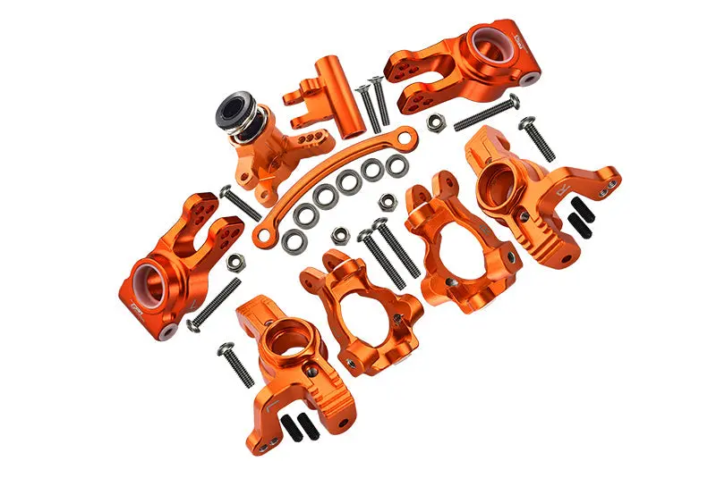 Losi 1/10 Lasernut U4 Tenacity Los03028 Aluminum Upgrade Combo Set A (Front C-Hubs + Front & Rear Knuckle Arms + Steering Assembly) - Orange 1