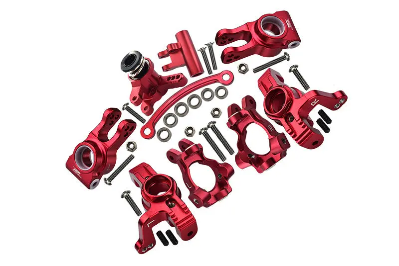 Losi 1/10 Lasernut U4 Tenacity Los03028 Aluminum Upgrade Combo Set A (Front C-Hubs + Front & Rear Knuckle Arms + Steering Assembly) - Red 1