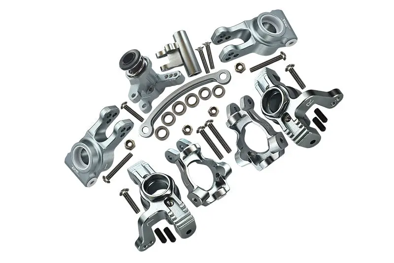 Losi 1/10 Lasernut U4 Tenacity Los03028 Aluminum Upgrade Combo Set A (Front C-Hubs + Front & Rear Knuckle Arms + Steering Assembly) - Silver 1