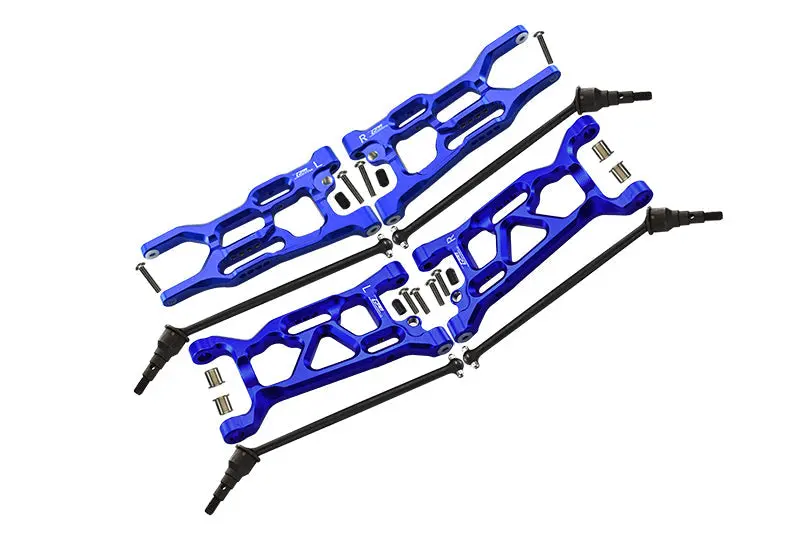 Losi 1/10 Lasernut U4 Tenacity Los03028 Aluminum Upgrade Combo Set B (Front & Rear Lower Arms + Front & Rear Cvd Drive Shafts)  - Blue 1