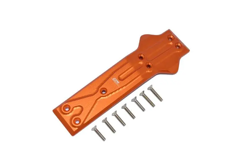Losi 1/10 Rock Rey 4Wd Rock Racer (Los03009) Aluminum Front Chassis Protection Plate - 8Pc Set Orange 1