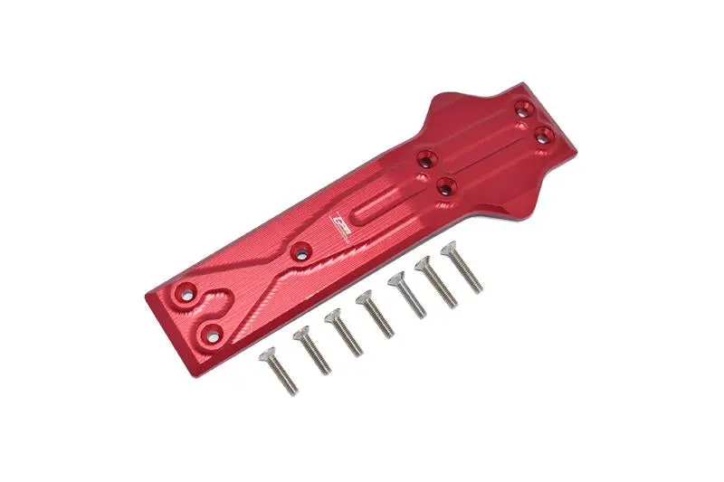 Losi 1/10 Rock Rey 4Wd Rock Racer (Los03009) Aluminum Front Chassis Protection Plate - 8Pc Set Red 1