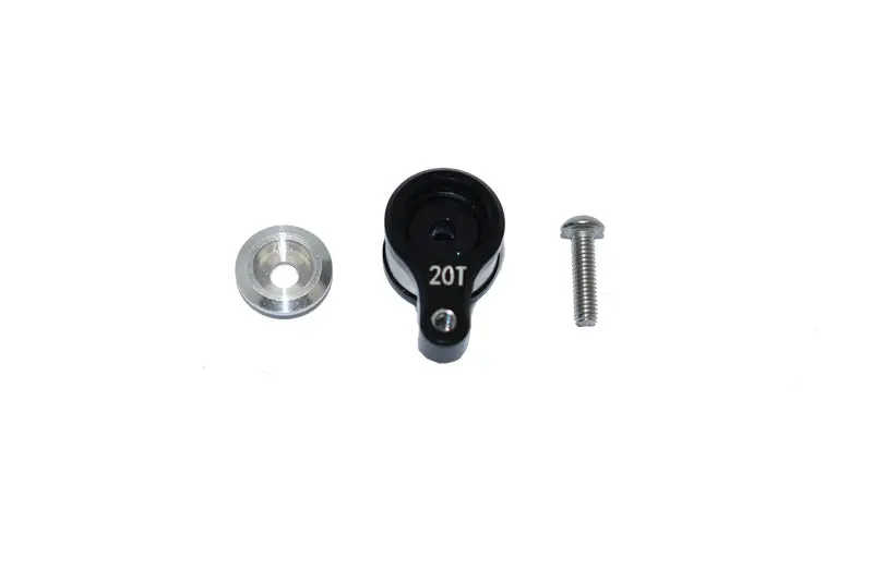 Losi 1/18 Mini-T 2.0 2Wd Stadium Truck Aluminum 20T Servo Horn With Built-In Spring - 3Pc Set Black 1