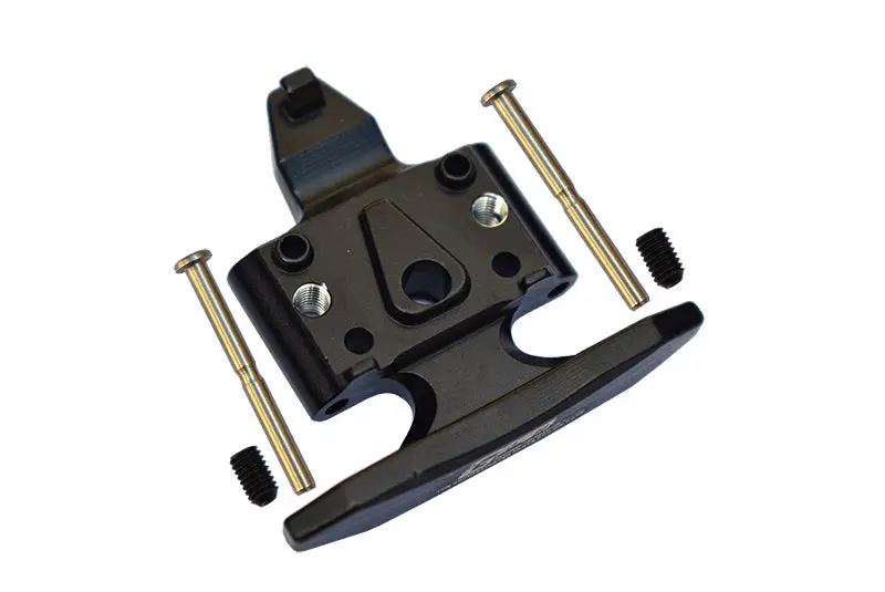 Losi 1/18 Mini-T 2.0 2Wd Stadium Truck Aluminum Front Bumper With D-Rings + Aluminum Front Skid Plate - 5Pc Set Black 1