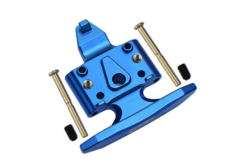Losi 1/18 Mini-T 2.0 2Wd Stadium Truck Aluminum Front Bumper With D-Rings + Aluminum Front Skid Plate - 5Pc Set Blue 1