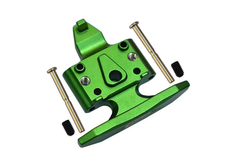 Losi 1/18 Mini-T 2.0 2Wd Stadium Truck Aluminum Front Bumper With D-Rings + Aluminum Front Skid Plate - 5Pc Set Green 1