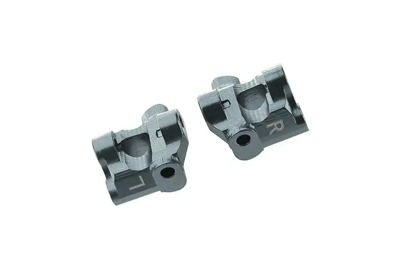 Losi 1/18 Mini-T 2.0 2Wd Stadium Truck Aluminum Front C-Hubs - 2Pc Set Gray Silver 1