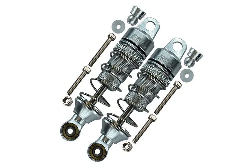 Losi 1/18 Mini-T 2.0 2Wd Stadium Truck Aluminum Front Spring Dampers (50Mm) - 2Pc Set Gray Silver 1