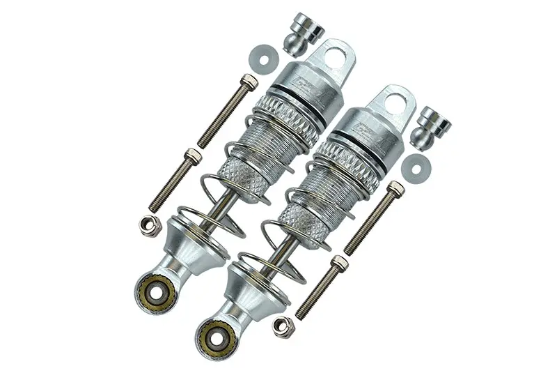 Losi 1/18 Mini-T 2.0 2Wd Stadium Truck Aluminum Front Spring Dampers (50Mm) - 2Pc Set Silver 1