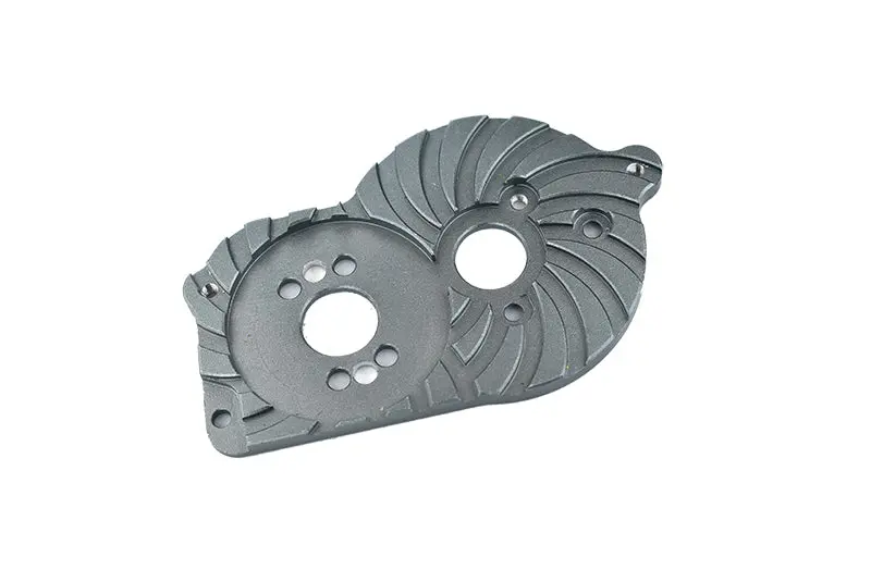 Losi 1/18 Mini-T 2.0 2Wd Stadium Truck Aluminum Motor Mount Plate With Heat Sink Fins - 1Pc Set Gray Silver 1