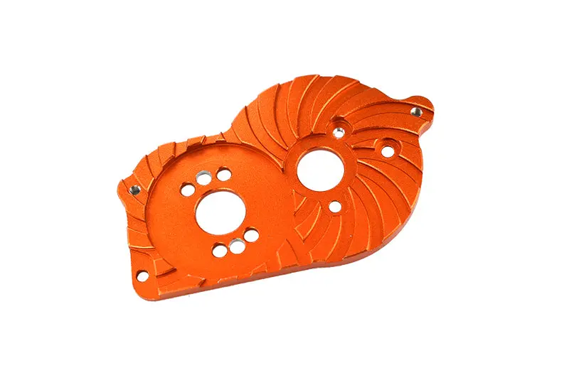 Losi 1/18 Mini-T 2.0 2Wd Stadium Truck Aluminum Motor Mount Plate With Heat Sink Fins - 1Pc Set Orange 1