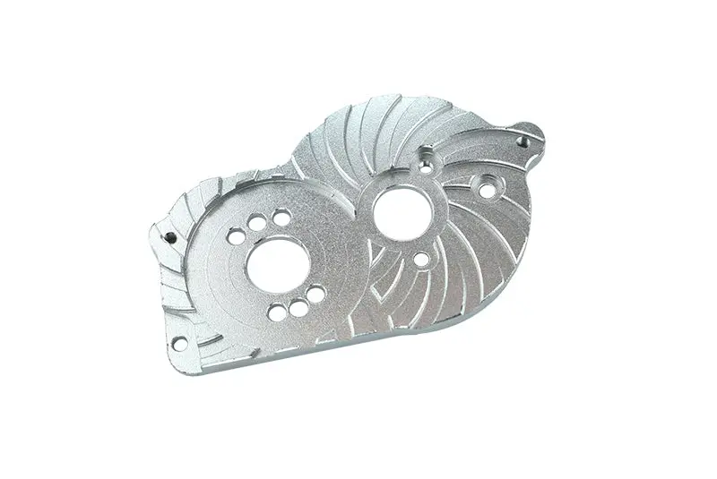 Losi 1/18 Mini-T 2.0 2Wd Stadium Truck Aluminum Motor Mount Plate With Heat Sink Fins - 1Pc Set Silver 1