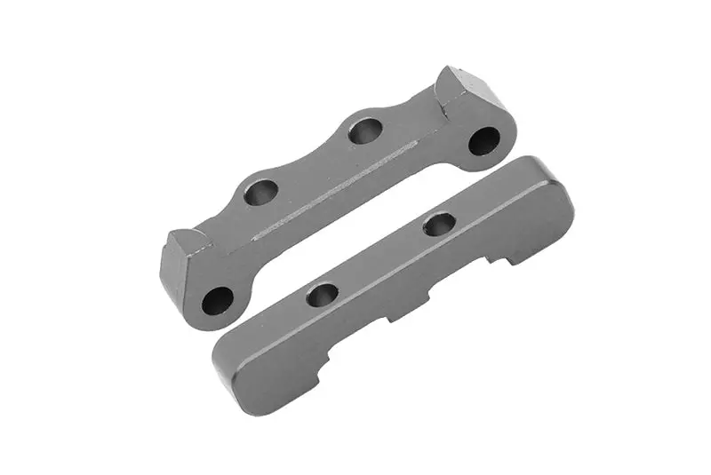 Losi 1/18 Mini-T 2.0 2Wd Stadium Truck Aluminum Rear Lower Suspension Arm Mount - 2Pc Set Gray Silver 1