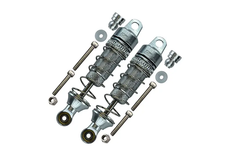 Losi 1/18 Mini-T 2.0 2Wd Stadium Truck Aluminum Rear Spring Dampers (60Mm) - 2Pc Set Gray Silver 1
