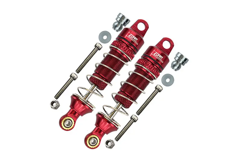 Losi 1/18 Mini-T 2.0 2Wd Stadium Truck Aluminum Rear Spring Dampers (60Mm) - 2Pc Set Red 1