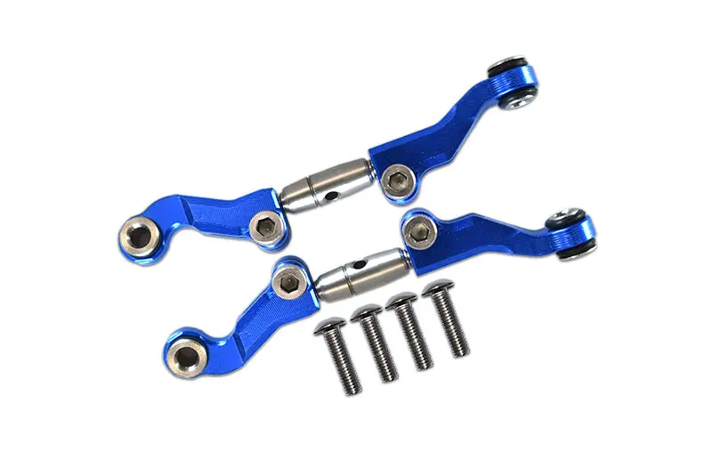 Losi 1/18 Mini-T 2.0 2Wd Stadium Truck Aluminum + Stainless Steel Adjustable Front Steering Tie Rod - 6Pc Set Blue 1