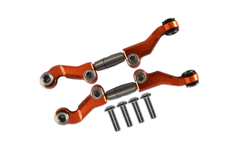 Losi 1/18 Mini-T 2.0 2Wd Stadium Truck Aluminum + Stainless Steel Adjustable Front Steering Tie Rod - 6Pc Set Orange 1