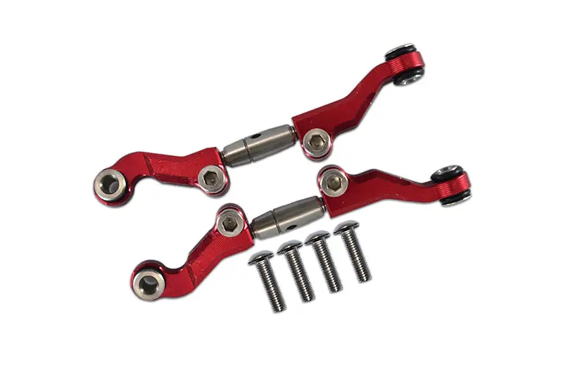 Losi 1/18 Mini-T 2.0 2Wd Stadium Truck Aluminum + Stainless Steel Adjustable Front Steering Tie Rod - 6Pc Set Red 1