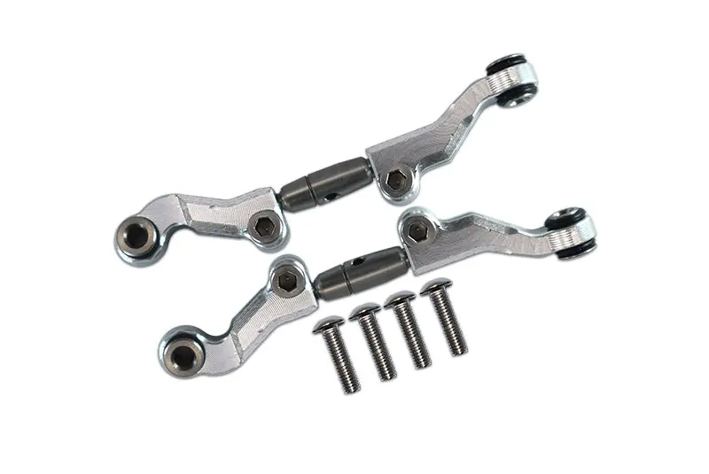 Losi 1/18 Mini-T 2.0 2Wd Stadium Truck Aluminum + Stainless Steel Adjustable Front Steering Tie Rod - 6Pc Set Silver 1