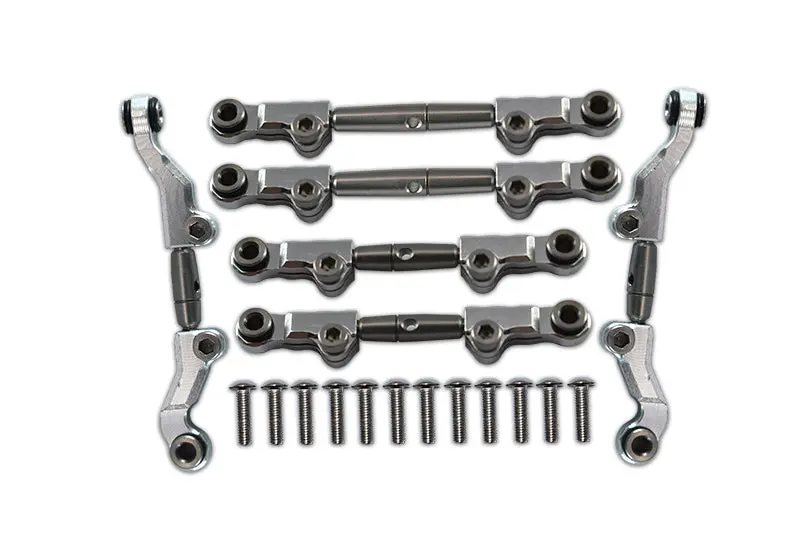 Losi 1/18 Mini-T 2.0 2Wd Stadium Truck Aluminum + Stainless Steel Adjustable Tie Rods - 18Pc Set Silver 1