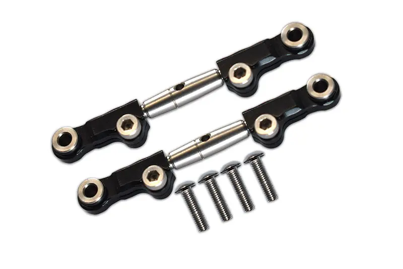 Losi 1/18 Mini-T 2.0 2Wd Stadium Truck Aluminum + Stainless Steel Front Upper Arm Tie Rod - 6Pc Set Black 1