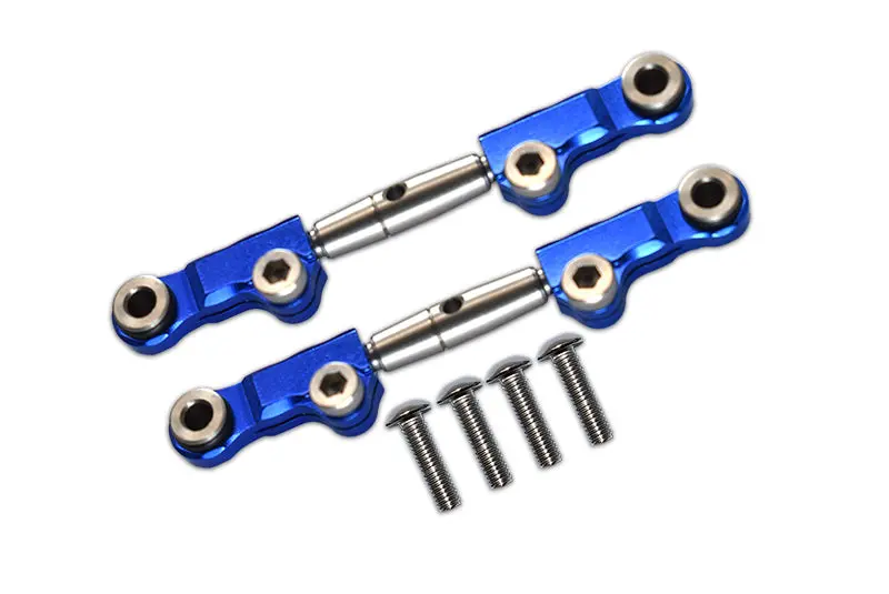 Losi 1/18 Mini-T 2.0 2Wd Stadium Truck Aluminum + Stainless Steel Front Upper Arm Tie Rod - 6Pc Set Blue 1