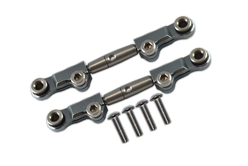 Losi 1/18 Mini-T 2.0 2Wd Stadium Truck Aluminum + Stainless Steel Front Upper Arm Tie Rod - 6Pc Set Gray Silver 1