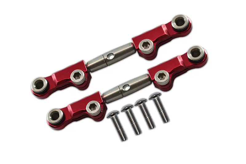 Losi 1/18 Mini-T 2.0 2Wd Stadium Truck Aluminum + Stainless Steel Front Upper Arm Tie Rod - 6Pc Set Red 1