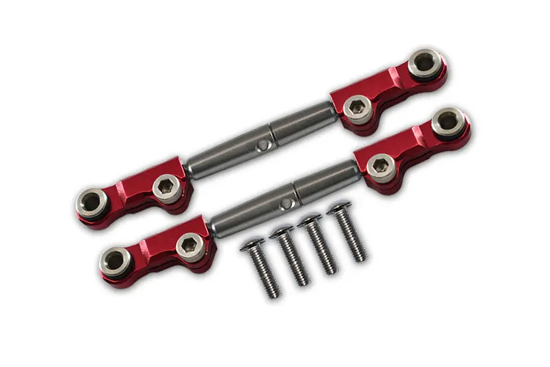 Losi 1/18 Mini-T 2.0 2Wd Stadium Truck Aluminum + Stainless Steel Rear Upper Arm Tie Rod - 6Pc Set Red 1
