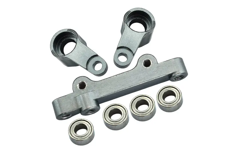 Losi 1/18 Mini-T 2.0 2Wd Stadium Truck Aluminum Steering Assembly - 7Pc Set Gray Silver 1