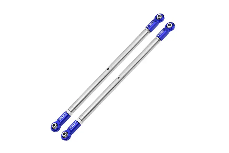 Losi 1/6 4Wd Super Baja Rey 2.0 Los05021 Stainless Steel Adjustable Rear Upper Chassis Link Tie Rods With Aluminium Ends - 2Pc Set Blue 1