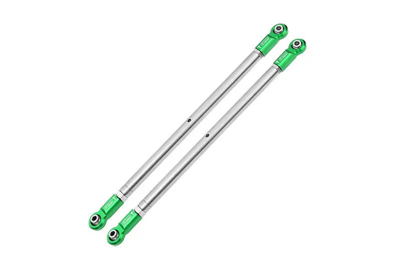 Losi 1/6 4Wd Super Baja Rey 2.0 Los05021 Stainless Steel Adjustable Rear Upper Chassis Link Tie Rods With Aluminium Ends - 2Pc Set Green 1