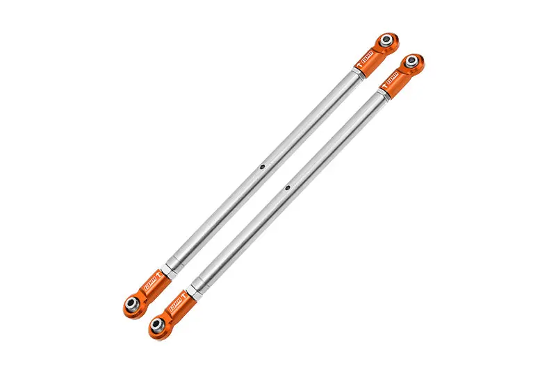 Losi 1/6 4Wd Super Baja Rey 2.0 Los05021 Stainless Steel Adjustable Rear Upper Chassis Link Tie Rods With Aluminium Ends - 2Pc Set Orange 1