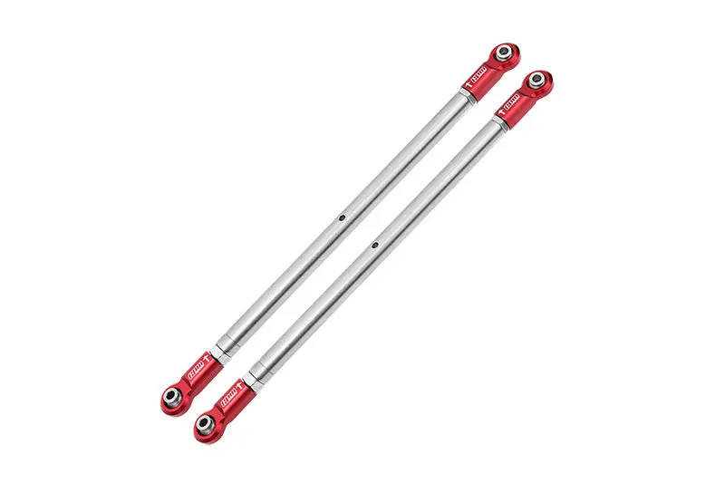 Losi 1/6 4Wd Super Baja Rey 2.0 Los05021 Stainless Steel Adjustable Rear Upper Chassis Link Tie Rods With Aluminium Ends - 2Pc Set Red 1