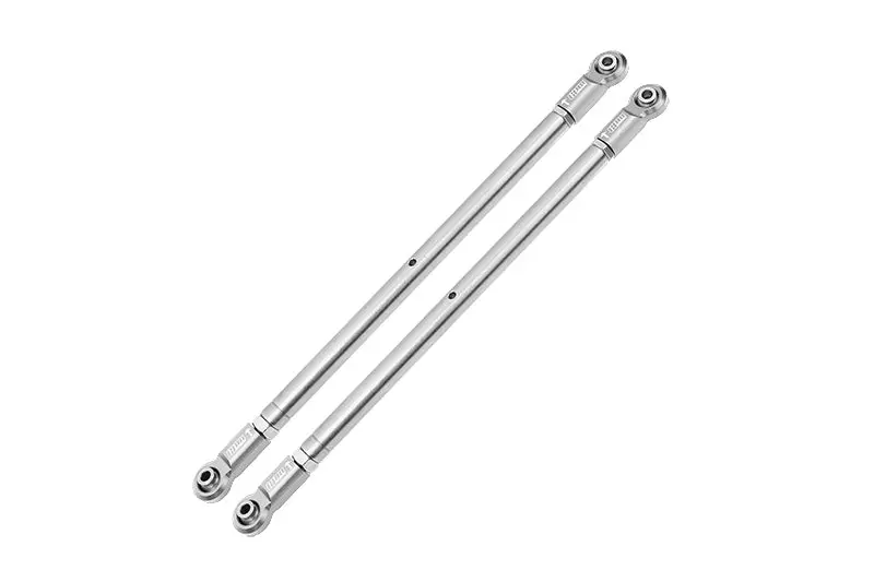 Losi 1/6 4Wd Super Baja Rey 2.0 Los05021 Stainless Steel Adjustable Rear Upper Chassis Link Tie Rods With Aluminium Ends - 2Pc Set Silver 1
