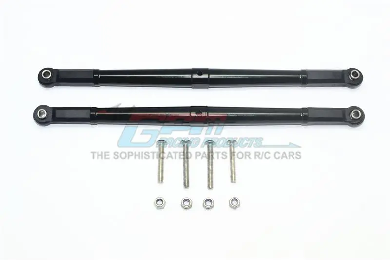 Losi 1/6 Super Baja Rey 4X4 Desert Truck Aluminum Adjustable Rear Upper Chassis Link Tie Rods - 1Pr Set Black 1