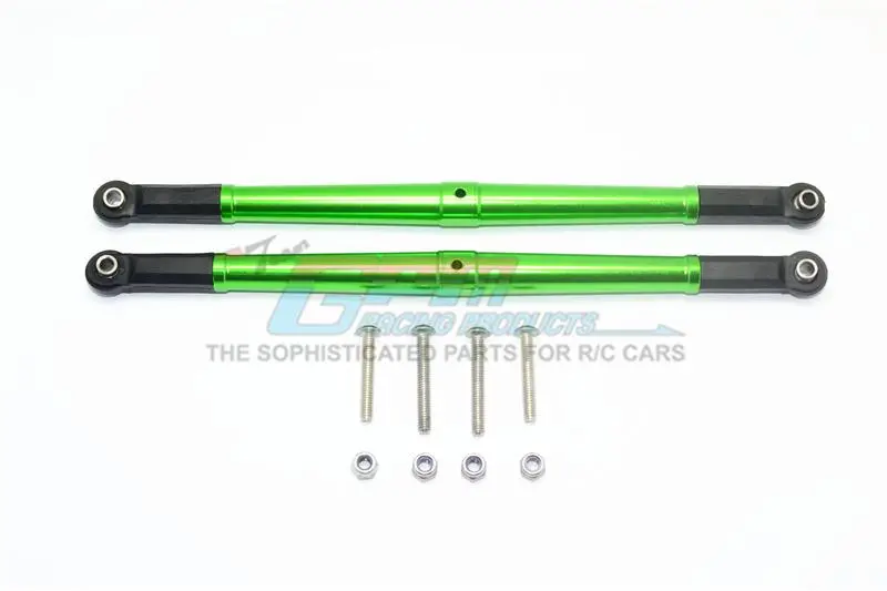 Losi 1/6 Super Baja Rey 4X4 Desert Truck Aluminum Adjustable Rear Upper Chassis Link Tie Rods - 1Pr Set Green 1