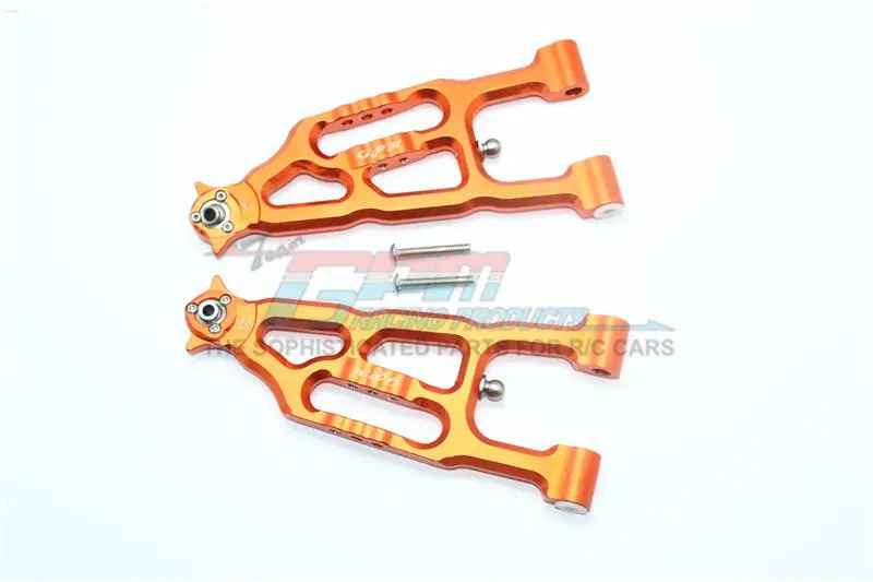 Losi 1/6 Super Baja Rey 4X4 Desert Truck Aluminum Front Lower Suspension Arm - 1Pr Set Orange 1