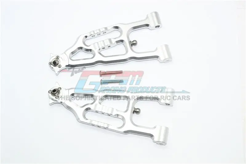 Losi 1/6 Super Baja Rey 4X4 Desert Truck Aluminum Front Lower Suspension Arm - 1Pr Set Silver 1