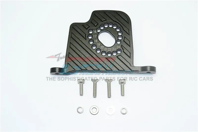 Losi 1/6 Super Baja Rey 4X4 Desert Truck Aluminum Motor Mount Plate With Heat Sink Fins - 1Pc Set Black 1