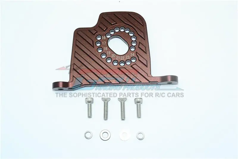 Losi 1/6 Super Baja Rey 4X4 Desert Truck Aluminum Motor Mount Plate With Heat Sink Fins - 1Pc Set Brown 1