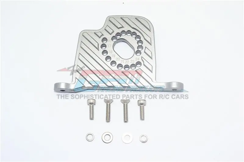 Losi 1/6 Super Baja Rey 4X4 Desert Truck Aluminum Motor Mount Plate With Heat Sink Fins - 1Pc Set Gray Silver 1