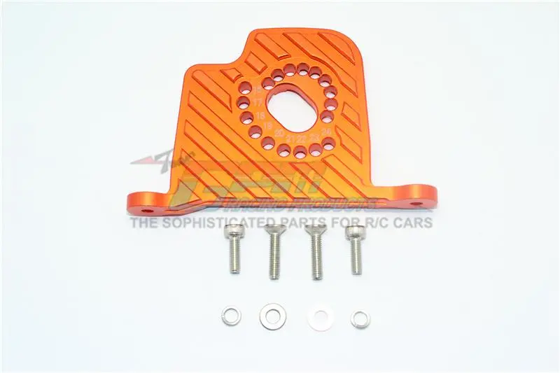 Losi 1/6 Super Baja Rey 4X4 Desert Truck Aluminum Motor Mount Plate With Heat Sink Fins - 1Pc Set Orange 1