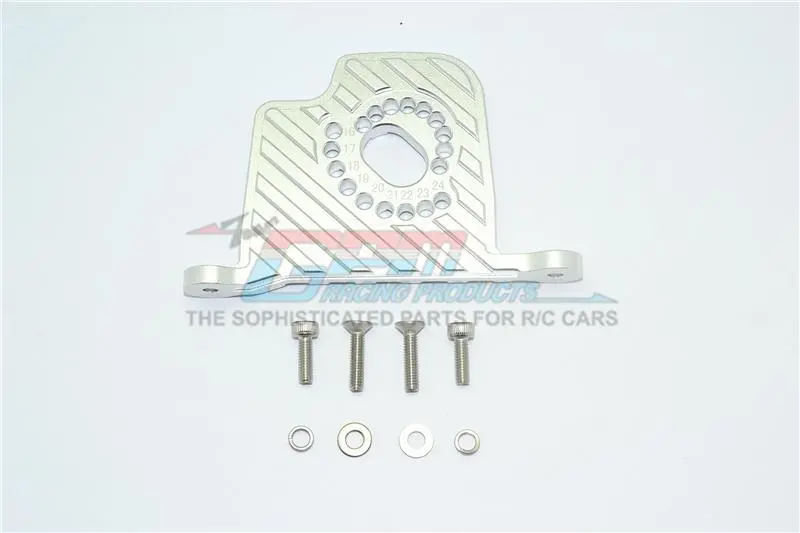 Losi 1/6 Super Baja Rey 4X4 Desert Truck Aluminum Motor Mount Plate With Heat Sink Fins - 1Pc Set Silver 1