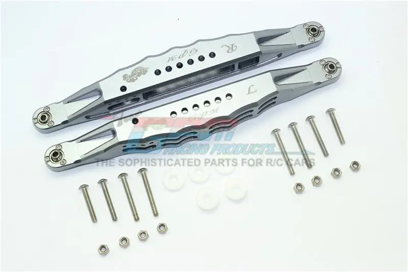 Losi 1/6 Super Baja Rey 4X4 Desert Truck Aluminum Rear Lower Trailing Arms - 1Pr Set Gray Silver 1