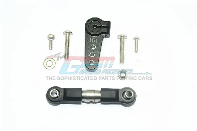 Losi 1/6 Super Baja Rey 4X4 Desert Truck Aluminum Servo Horn With Stainless Steel Adjustable Tie Rod - 1 Set Black 1