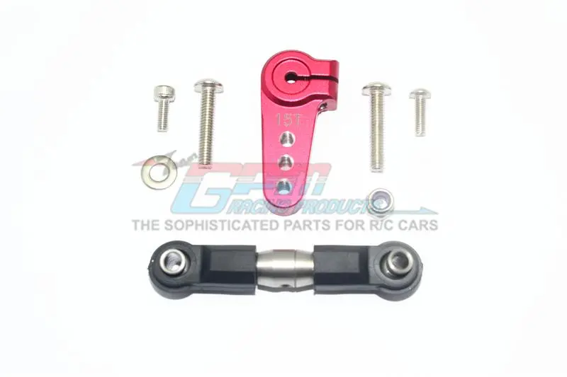 Losi 1/6 Super Baja Rey 4X4 Desert Truck Aluminum Servo Horn With Stainless Steel Adjustable Tie Rod - 1 Set Red 1