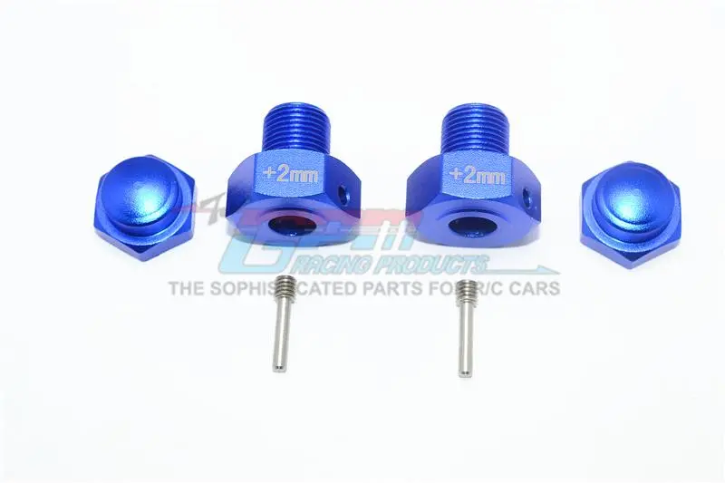 Losi 1/6 Super Baja Rey 4X4 Desert Truck Aluminum Wheel Hex Adapter (+2Mm) - 6Pc Set Blue 1